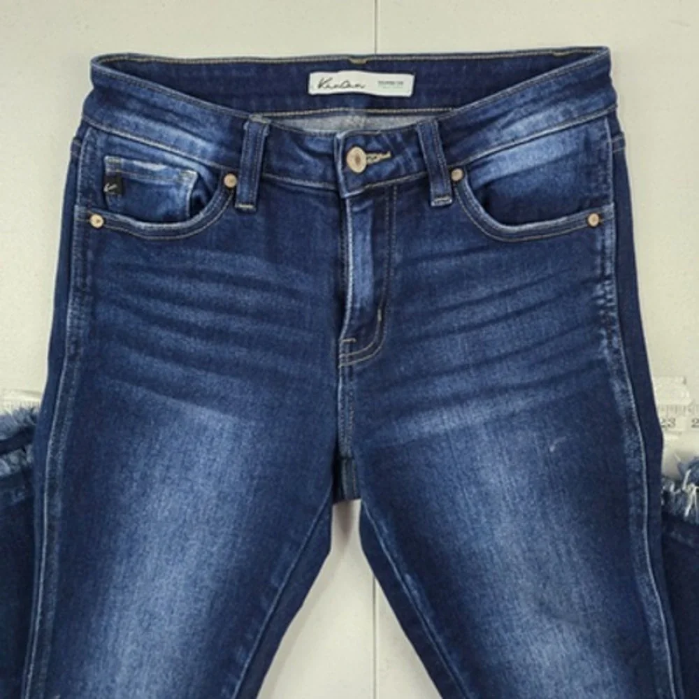 KanCan x Maurices 119010 High Rise Frayed Hem Skinny‎ Jeans Women's 26 Dark Wash